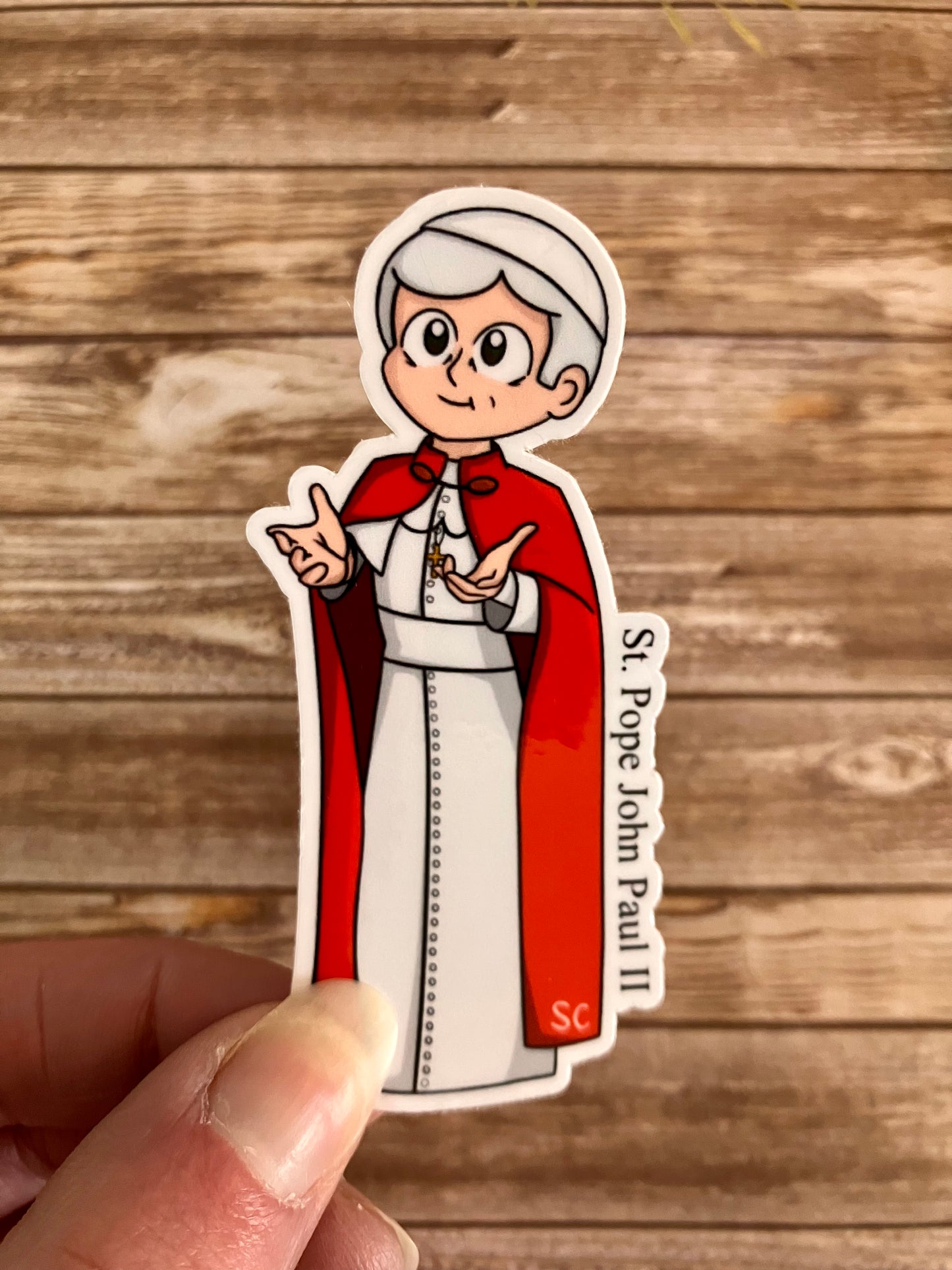 St. Pope John Paul II Matte Sticker, Catholic Stickers, Saint Stickers, Catholic Saint Stickers, Catholic Saints, Catholic Gifts