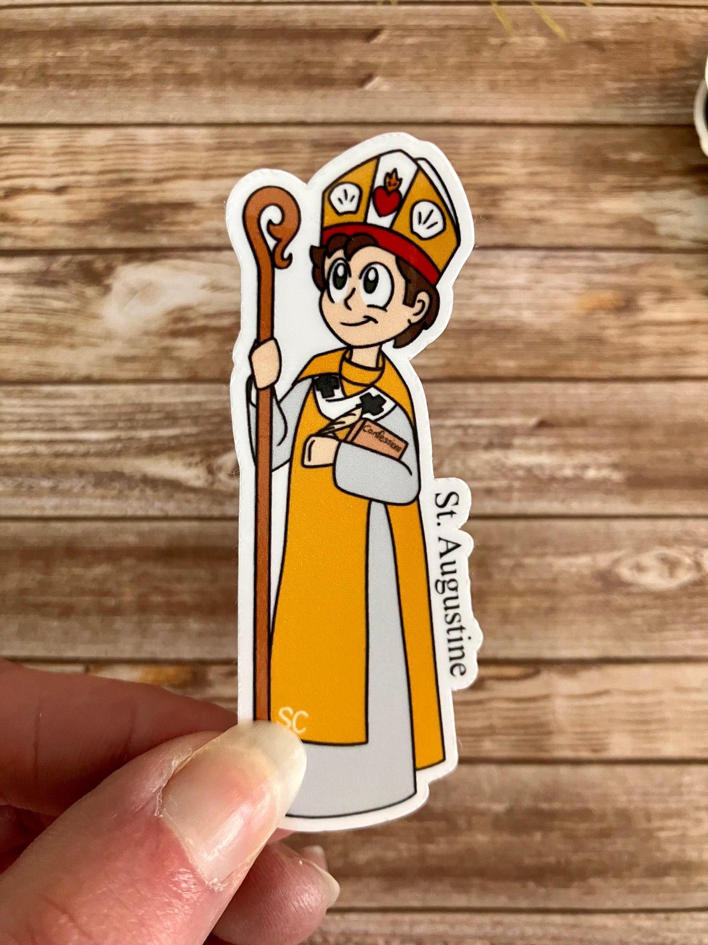 St. Augustine Sticker, Catholic Stickers, Saint Stickers, Catholic Saint Stickers, Catholic Saints, Catholic Gifts, Vinyl Stickers