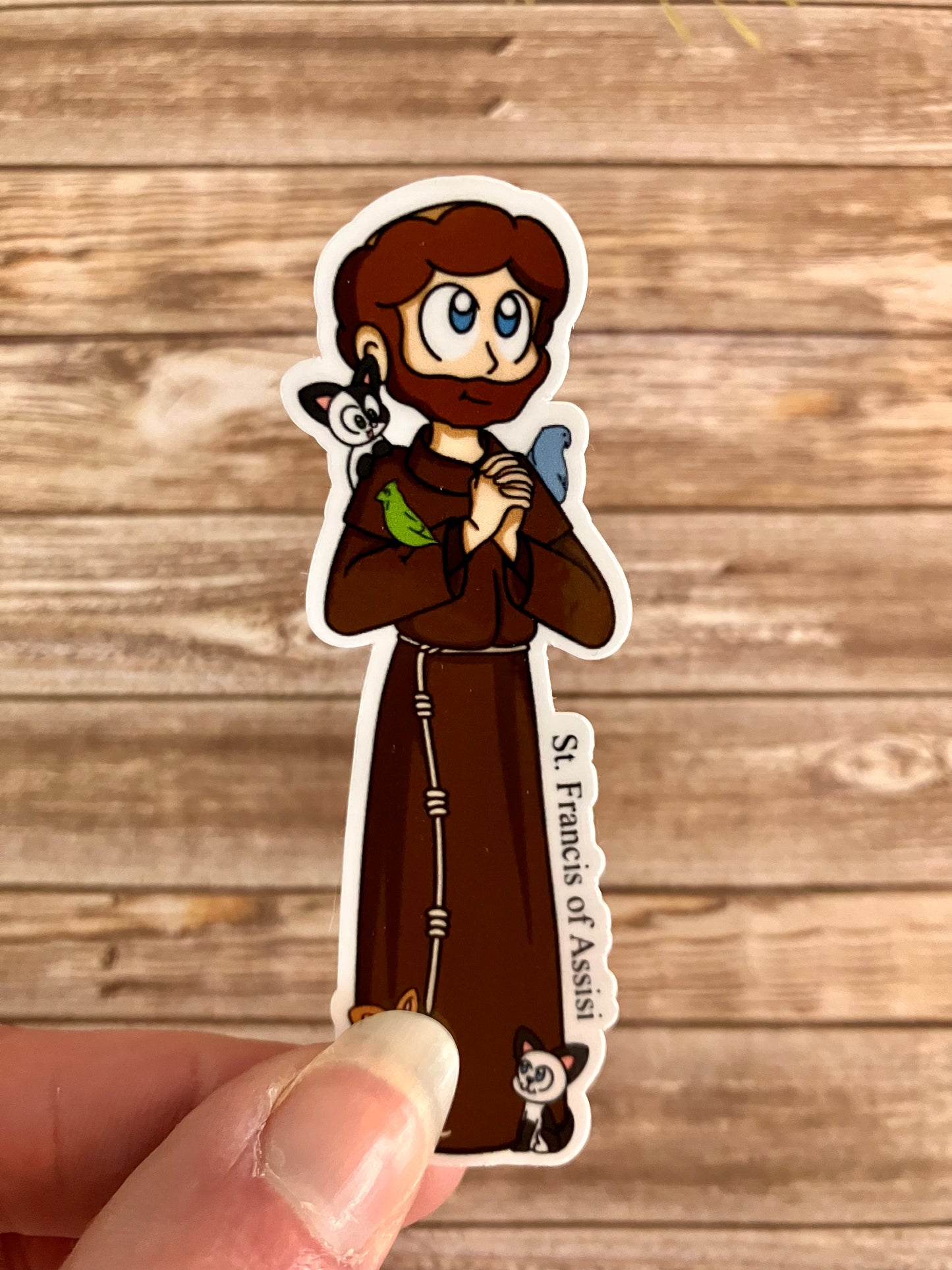 St. Francis of Assisi Matte Sticker, Catholic Stickers, Saint Stickers, Catholic Saint Stickers, Catholic Saints, Catholic Gifts,