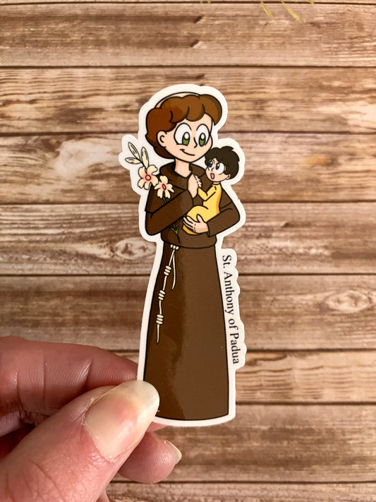 St. Anthony of Padua Matte Sticker, Catholic Stickers, Saint Stickers, Catholic Saint Stickers, Catholic Saints, Catholic Gifts