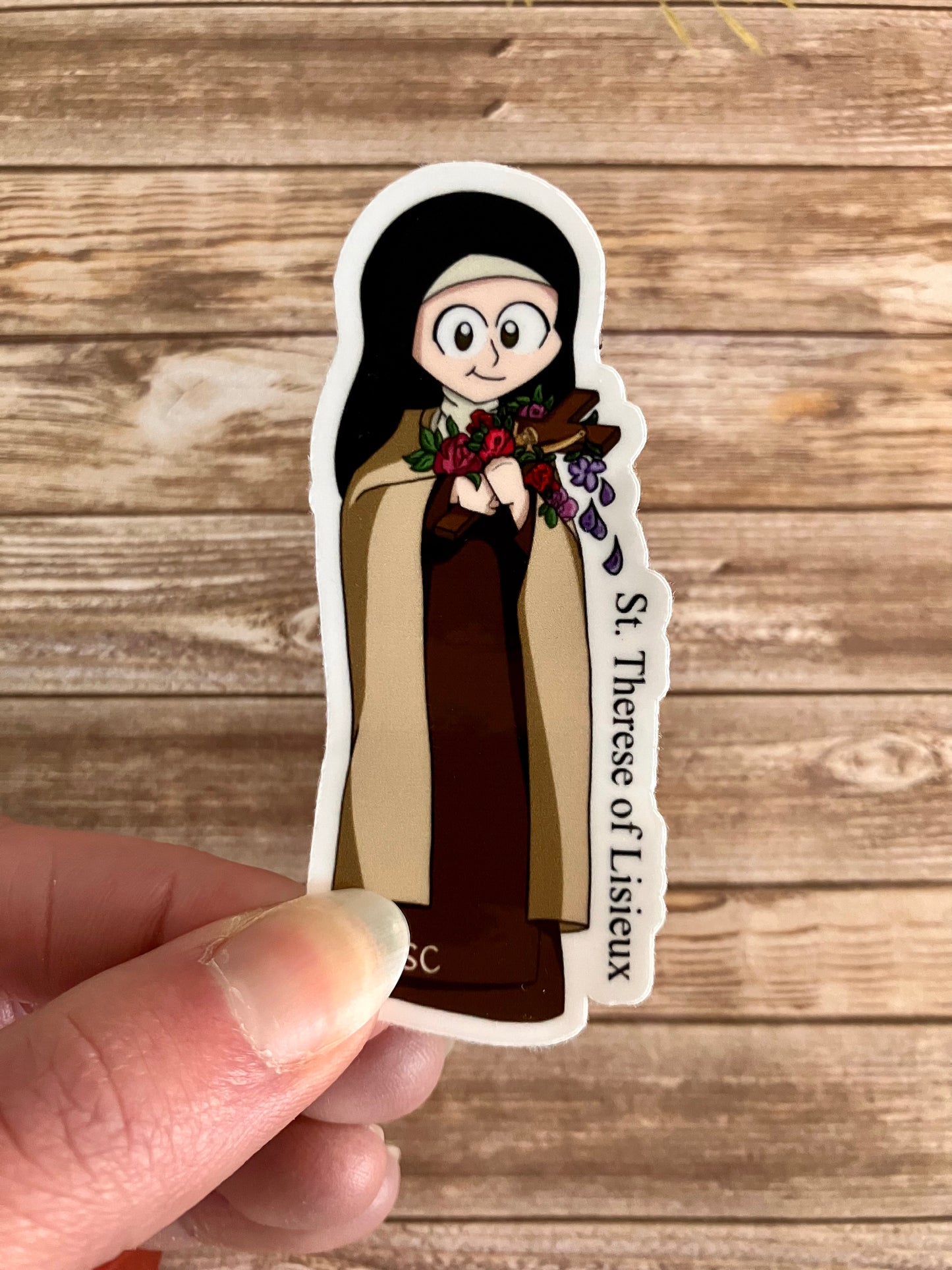 St. Therese of Lisieux Matte Sticker, Catholic Stickers, Saint Stickers, Catholic Saint Stickers, Catholic Saints, Catholic Gifts