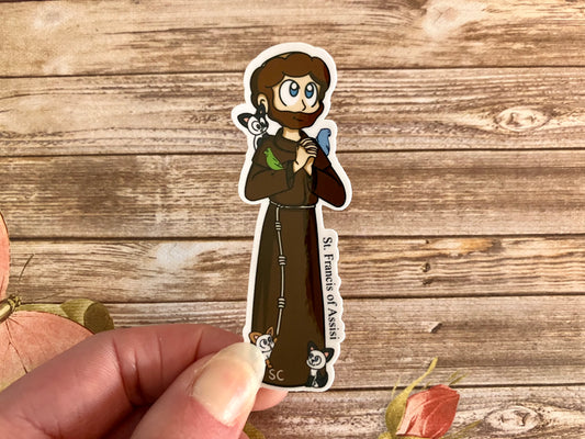 St. Francis of Assisi Matte Sticker, Catholic Stickers, Saint Stickers, Catholic Saint Stickers, Catholic Saints, Catholic Gifts,