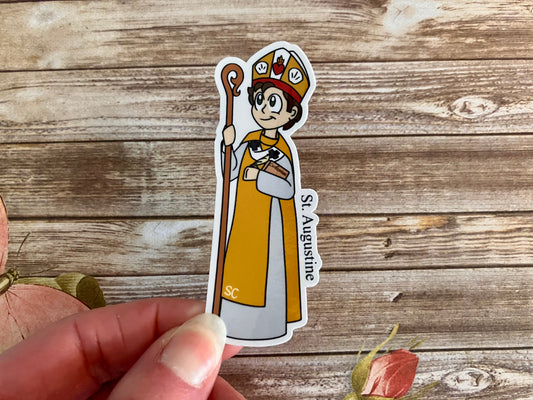 St. Augustine Sticker, Catholic Stickers, Saint Stickers, Catholic Saint Stickers, Catholic Saints, Catholic Gifts, Vinyl Stickers