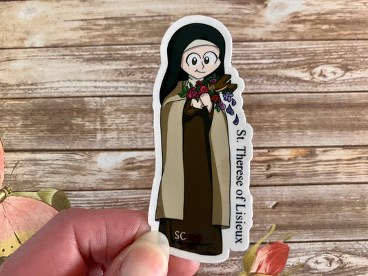 St. Therese of Lisieux Matte Sticker, Catholic Stickers, Saint Stickers, Catholic Saint Stickers, Catholic Saints, Catholic Gifts