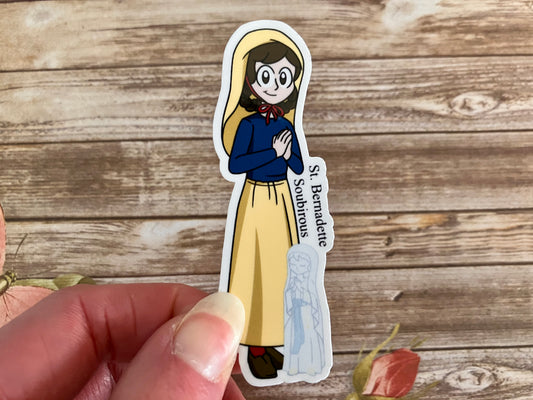 St. Bernadette Soubirous Sticker, Catholic Stickers, Saint Stickers, Catholic Saint Stickers, Catholic Saints, Catholic Gifts