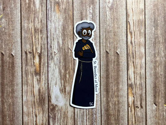 St. Benedict of Moor, Catholic Stickers, Saint Stickers, Catholic Saint Stickers, Catholic Saints, Catholic Gifts, Vinyl Stickers